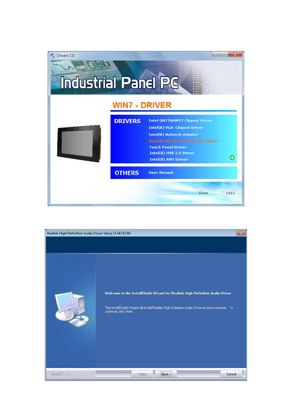 4 realtek hd audio driver installation | Aplex Technology APC-3519 User Manual | Page 63 / 87