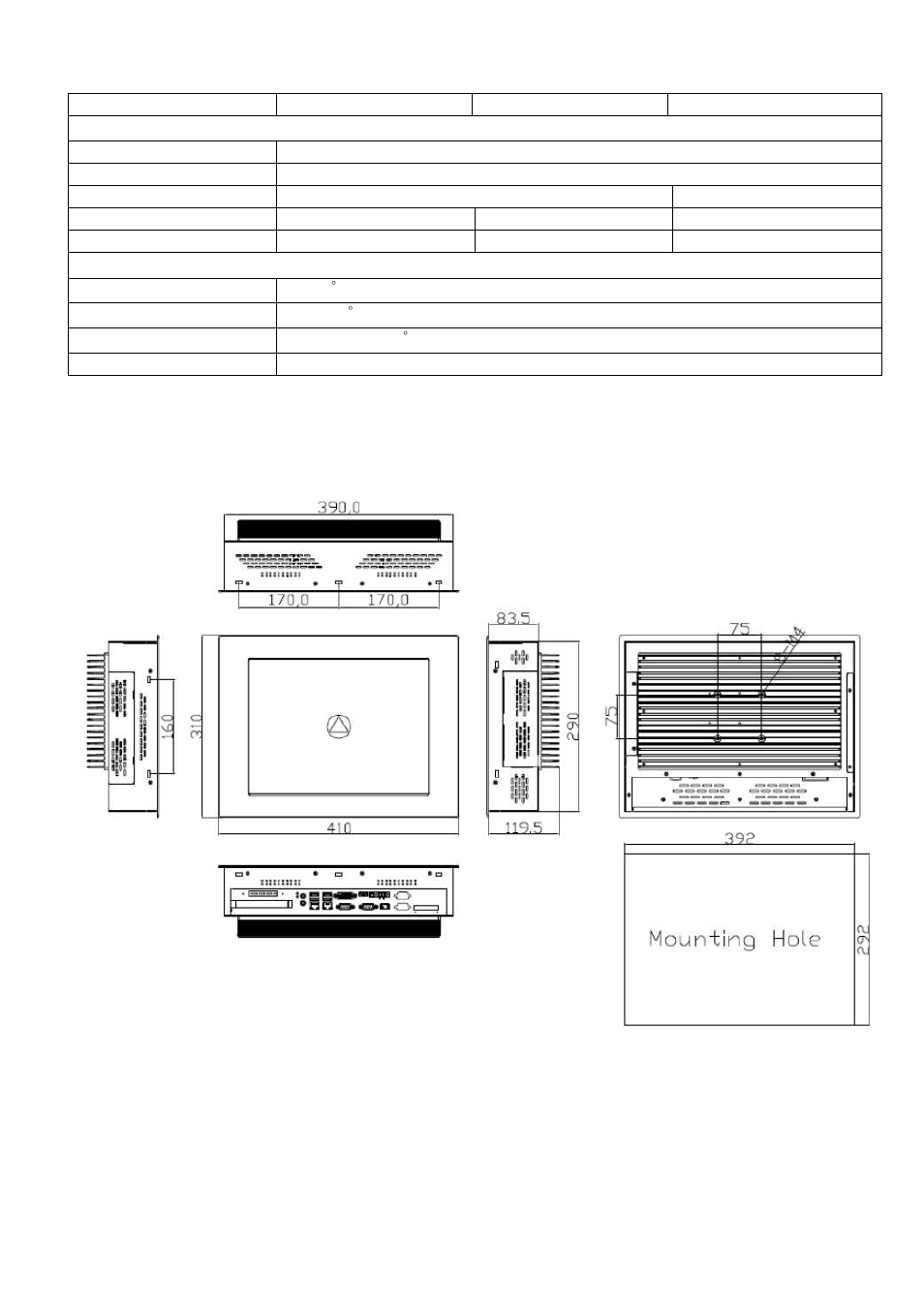 2 dimensions | Aplex Technology APC-3519 User Manual | Page 7 / 87