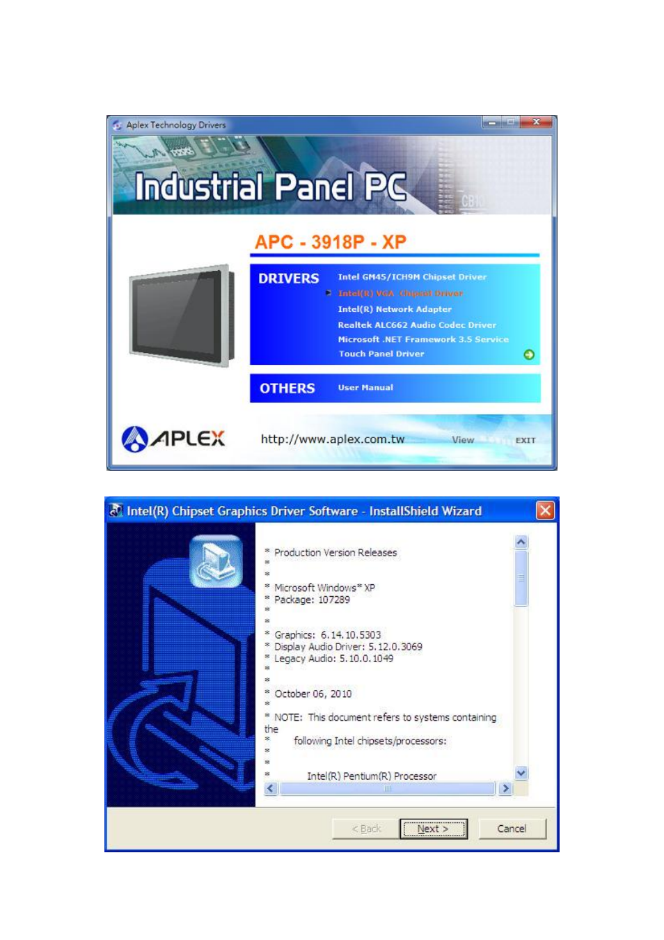 2 intel(r) vga chipset driver | Aplex Technology APC-3918P User Manual | Page 63 / 87