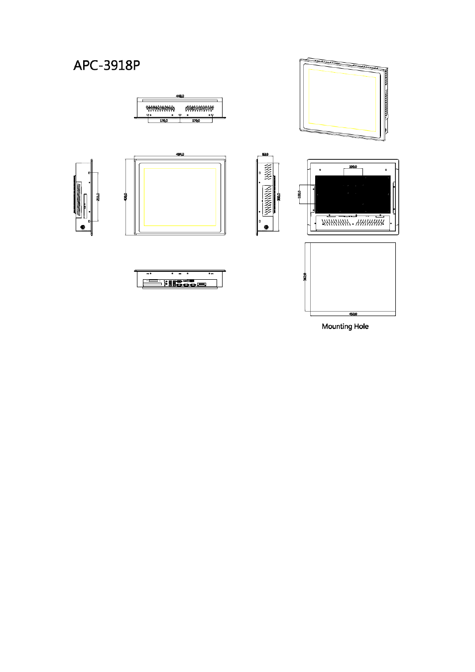 2 dimensions | Aplex Technology APC-3918P User Manual | Page 8 / 87