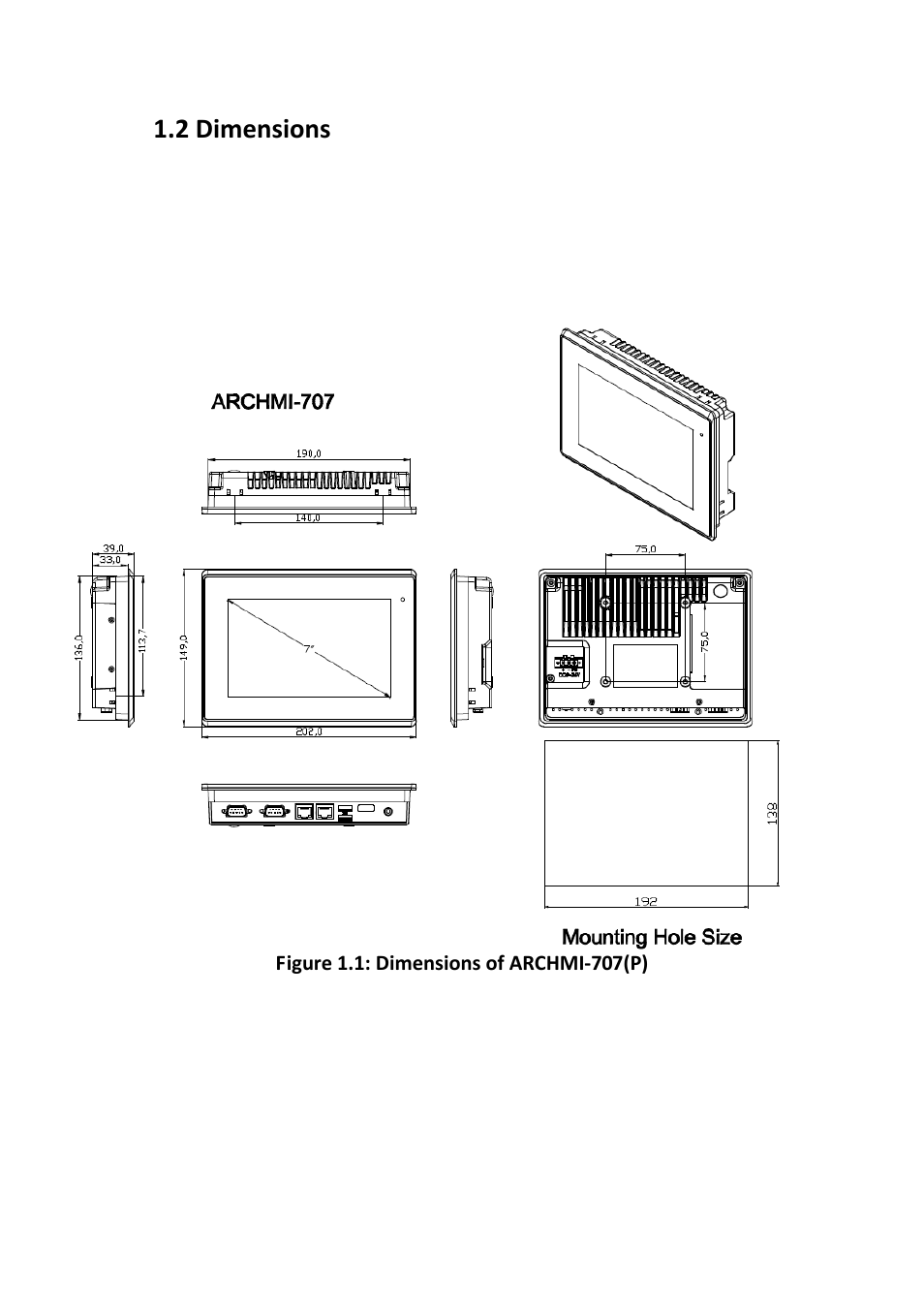2 dimensions | Aplex Technology ARCHMI-707 User Manual | Page 11 / 108