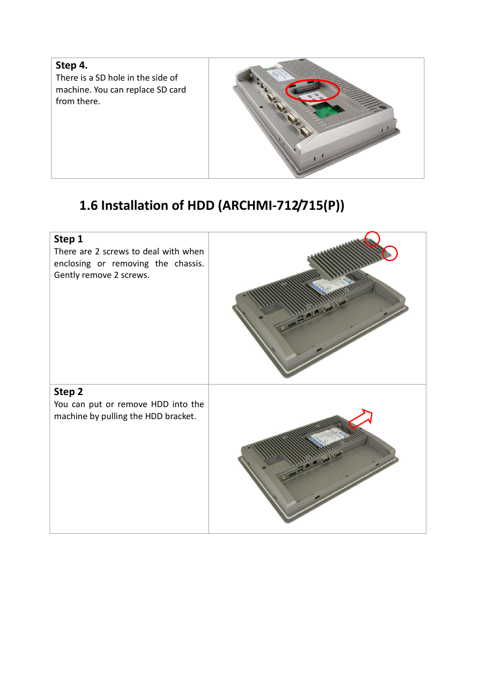 6 installation of hdd (archmi-712/715(p)) | Aplex Technology ARCHMI-707 User Manual | Page 21 / 108
