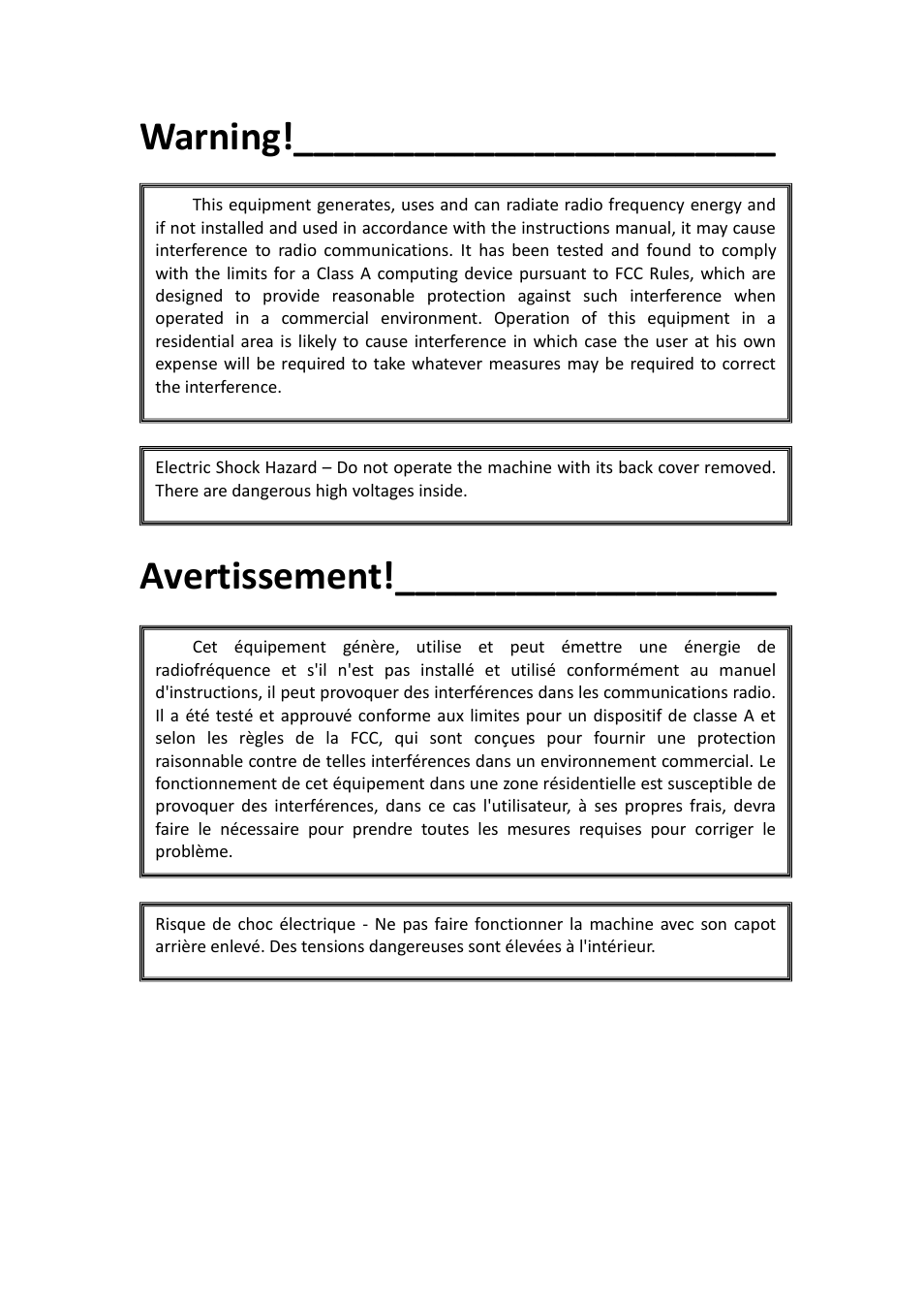 Warning, Avertissement | Aplex Technology ARCHMI-707 User Manual | Page 3 / 108