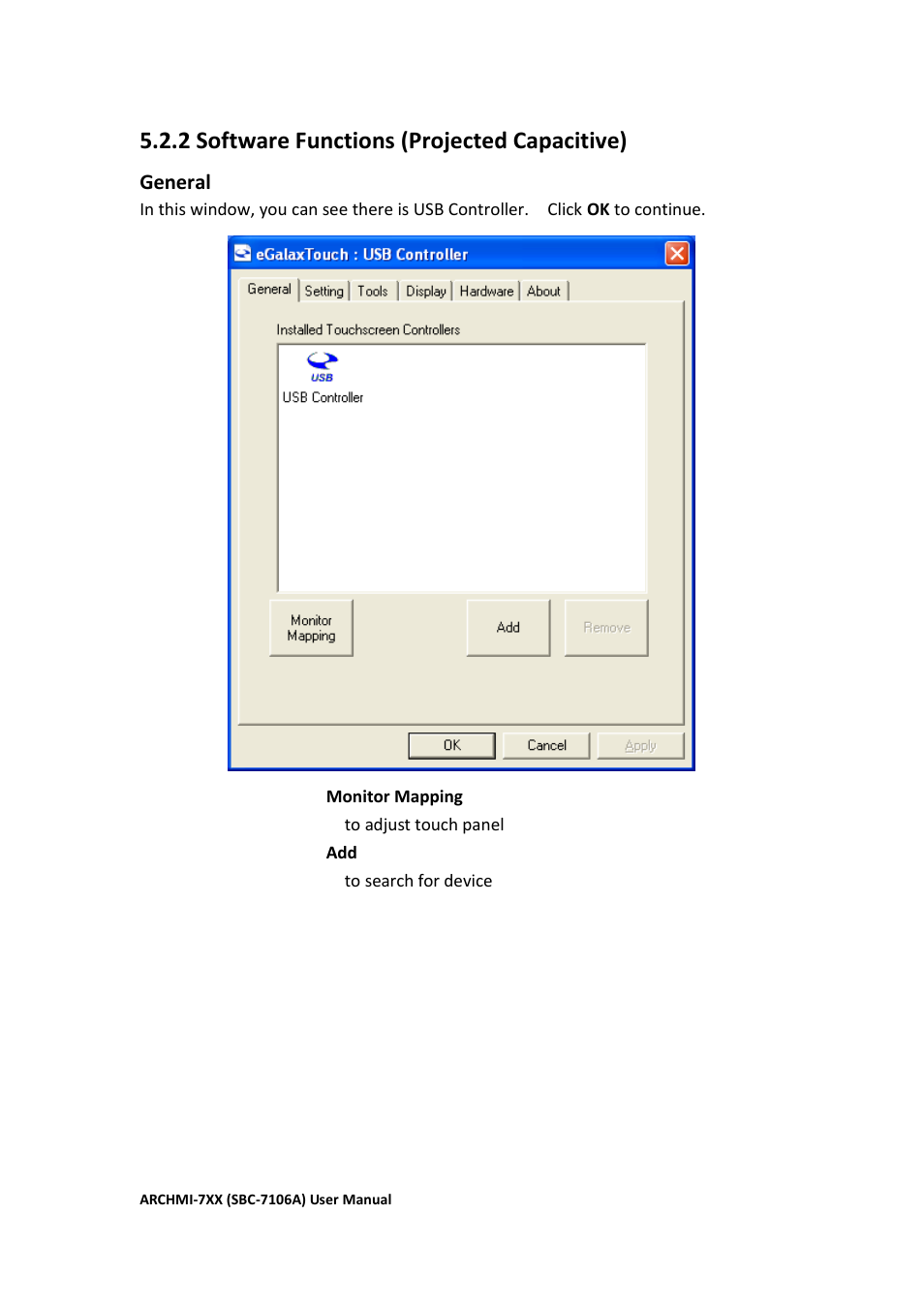 2 software functions (projected capacitive) | Aplex Technology ARCHMI-716 User Manual | Page 107 / 114