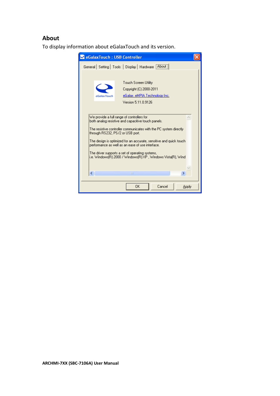 About | Aplex Technology ARCHMI-716 User Manual | Page 114 / 114