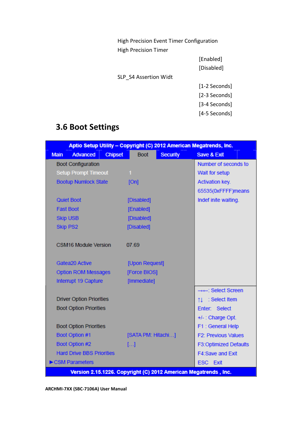 6 boot settings | Aplex Technology ARCHMI-716 User Manual | Page 69 / 114