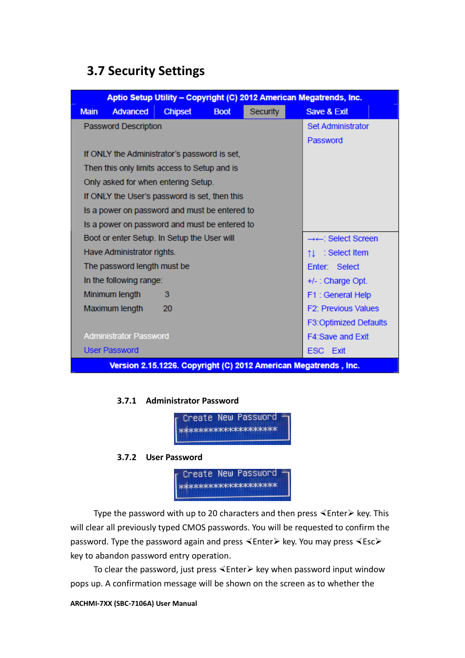 7 security settings……………………………………………..……………….71, 7 security settings | Aplex Technology ARCHMI-716 User Manual | Page 72 / 114