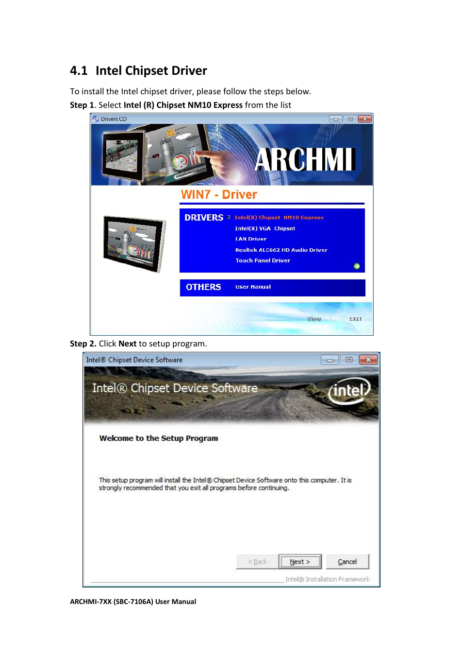 1 intel chipset driver | Aplex Technology ARCHMI-716 User Manual | Page 76 / 114