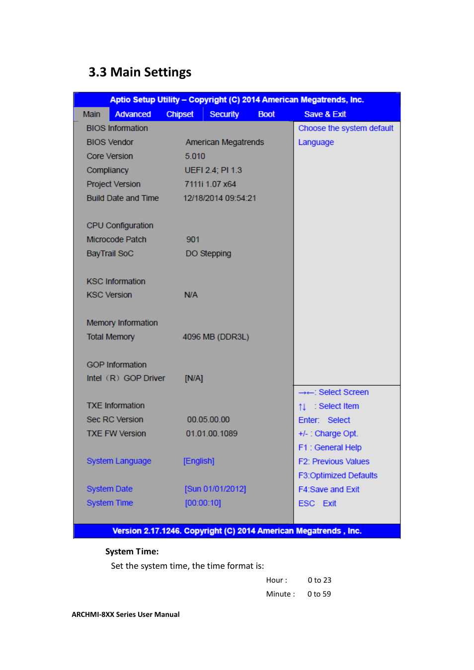3 main settings……………………………………..………………………………6, 3 main settings | Aplex Technology ARCHMI-807 User Manual | Page 63 / 121