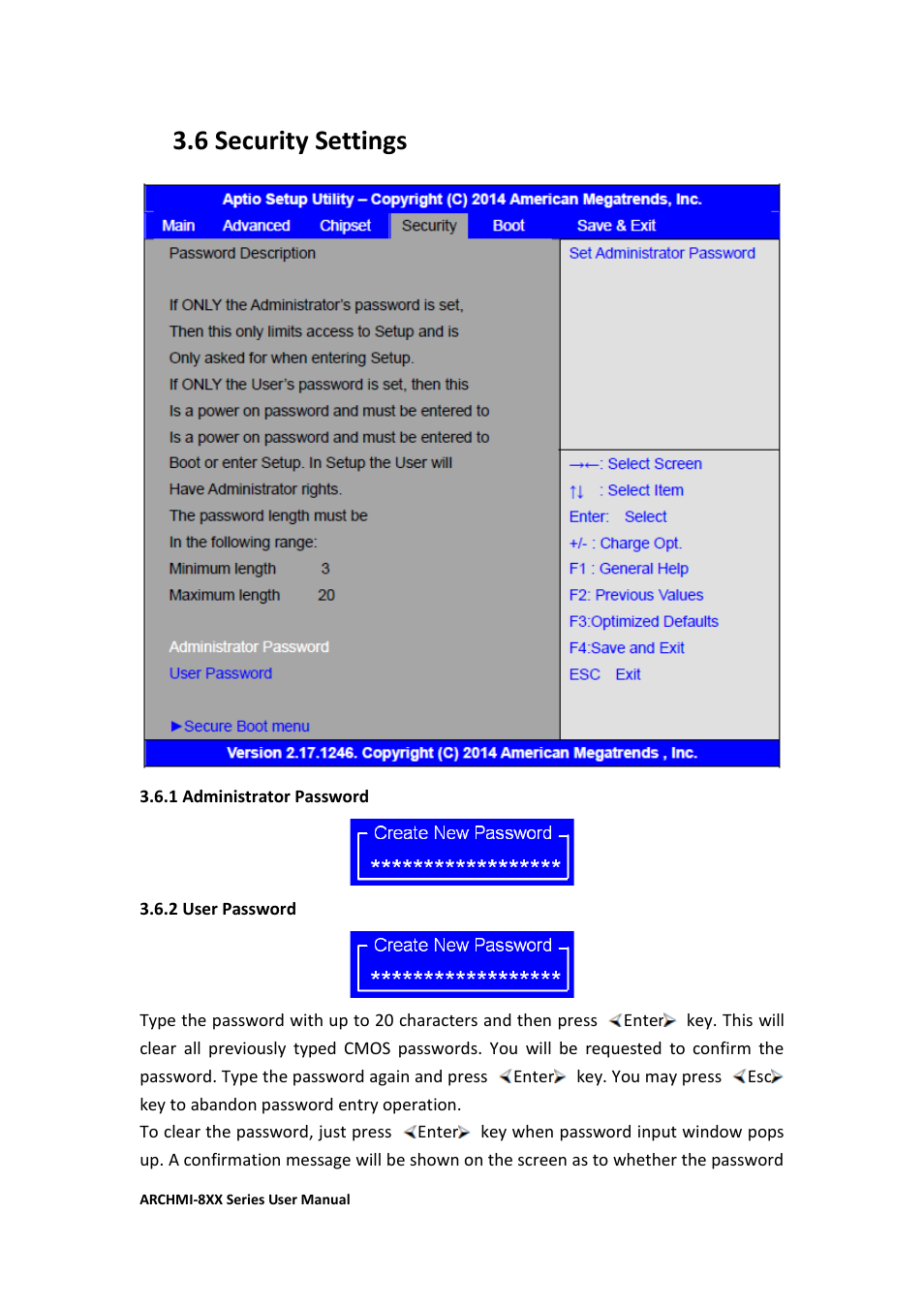 6 security settings | Aplex Technology ARCHMI-807 User Manual | Page 74 / 121