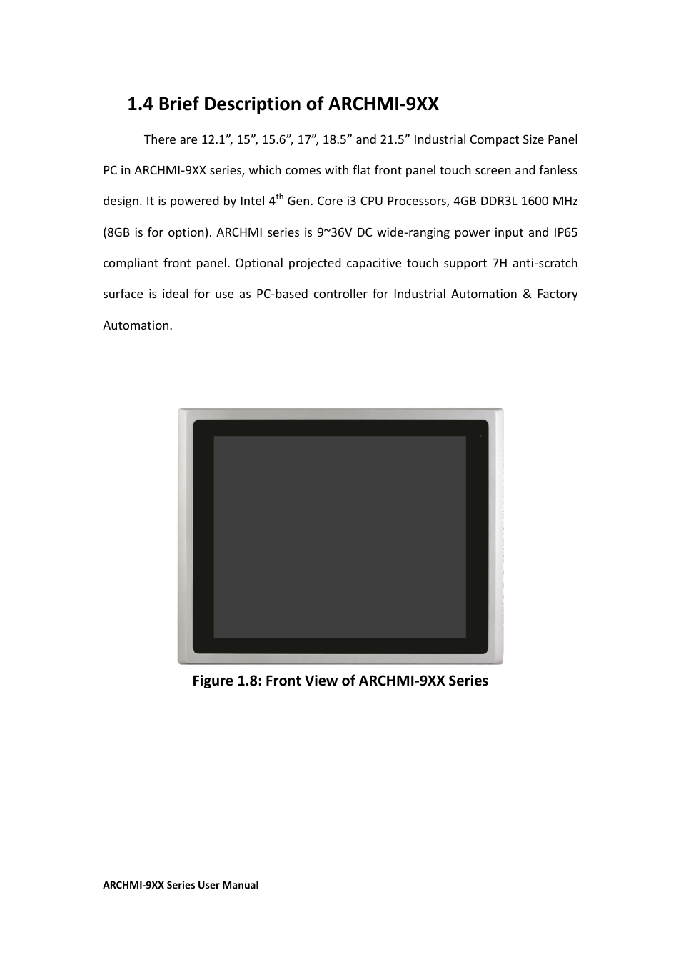 4 brief description of archmi-9xx | Aplex Technology ARCHMI-912 User Manual | Page 15 / 114
