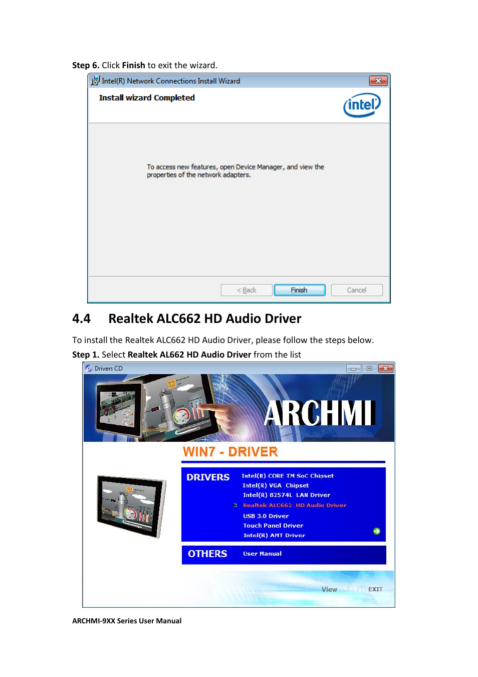 4 realtek alc662 hd audio driver | Aplex Technology ARCHMI-912 User Manual | Page 78 / 114