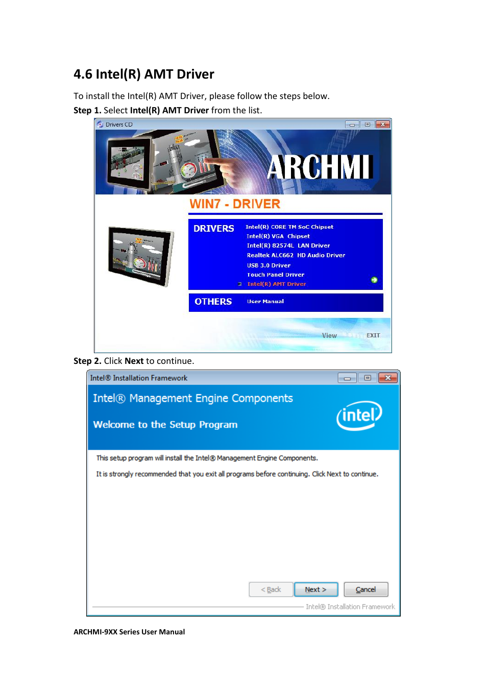 6 intel (r) amt driver…………………….……………………………………….82, 6 intel(r) amt driver | Aplex Technology ARCHMI-912 User Manual | Page 83 / 114