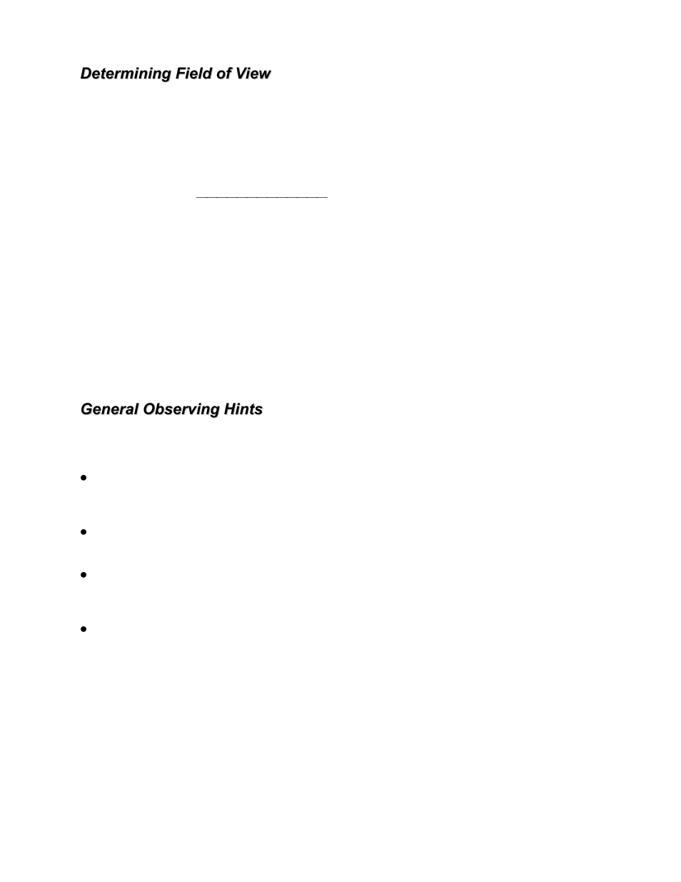 Determining field of view, General observing hints | Celestron XLT series User Manual | Page 22 / 60