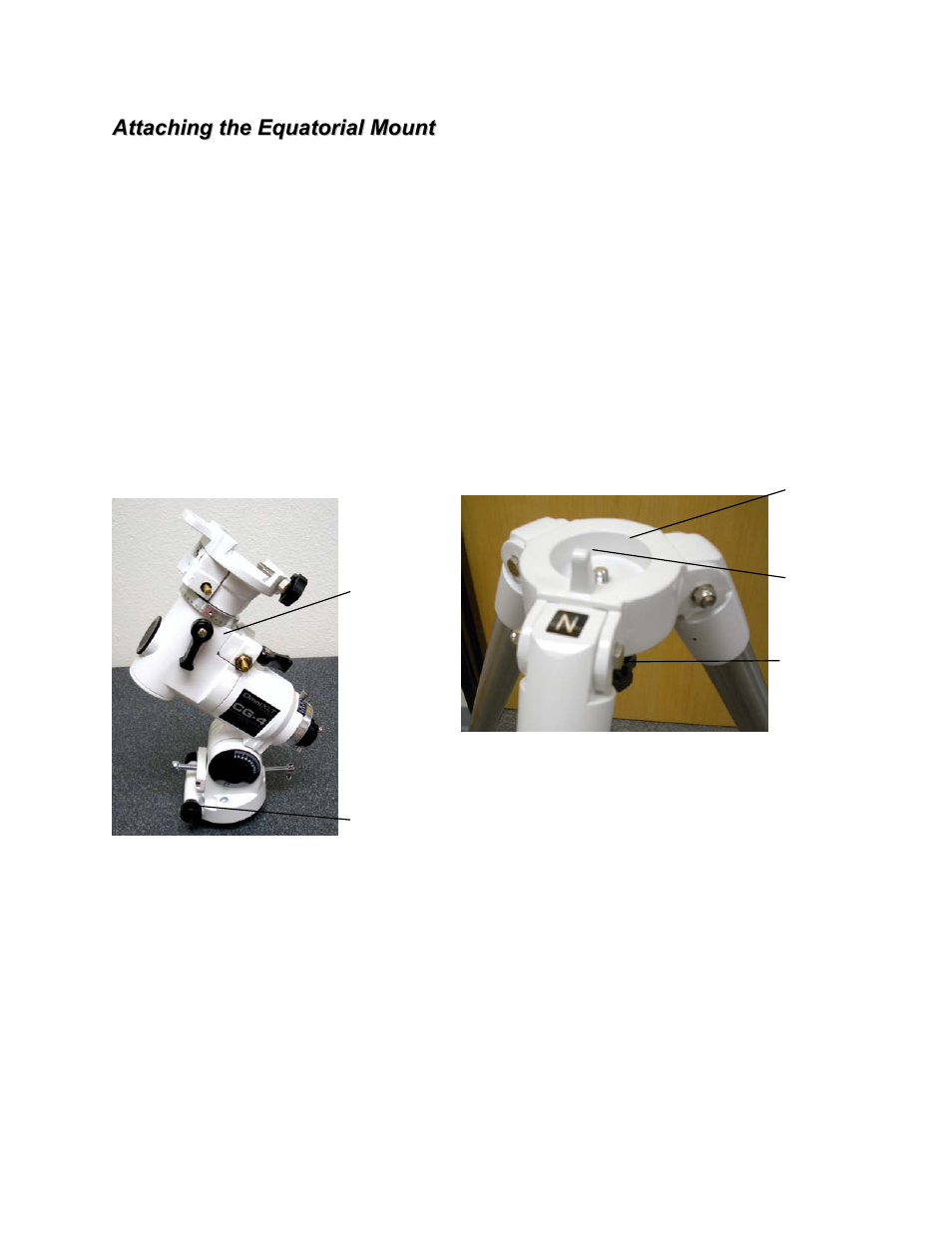 Attaching the equatorial mount | Celestron XLT series User Manual | Page 9 / 60