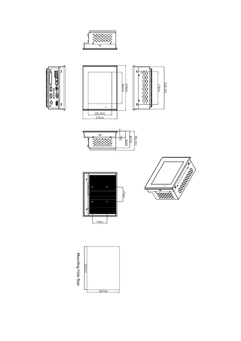 3 dimensions | Aplex Technology AHM-6057A User Manual | Page 8 / 89