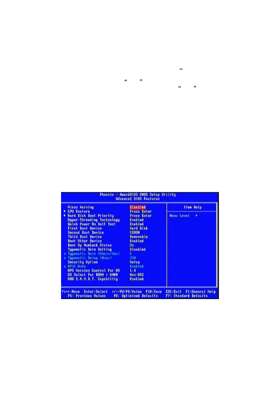 5 advanced bios features | Aplex Technology AHM-6077 User Manual | Page 25 / 63