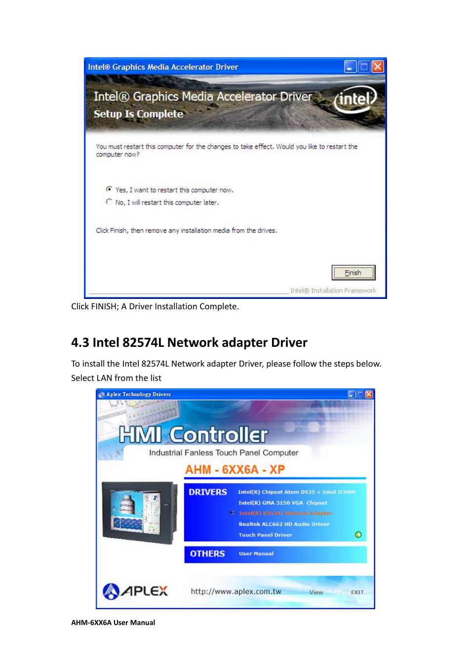 3 intel 82574l network adapter driver | Aplex Technology AHM-6086A User Manual | Page 68 / 89