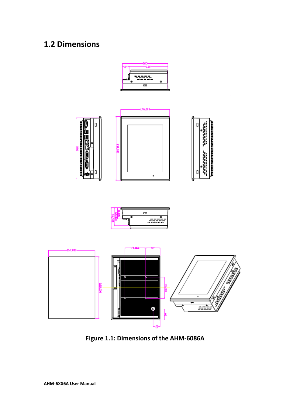 2 dimensions | Aplex Technology AHM-6086A User Manual | Page 9 / 89