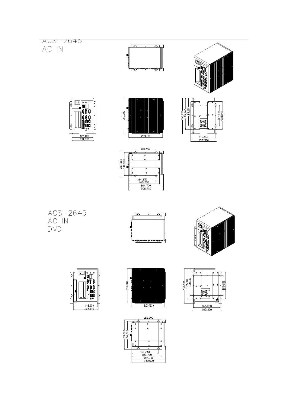 2 dimensions | Aplex Technology ACS-2645 User Manual | Page 7 / 69