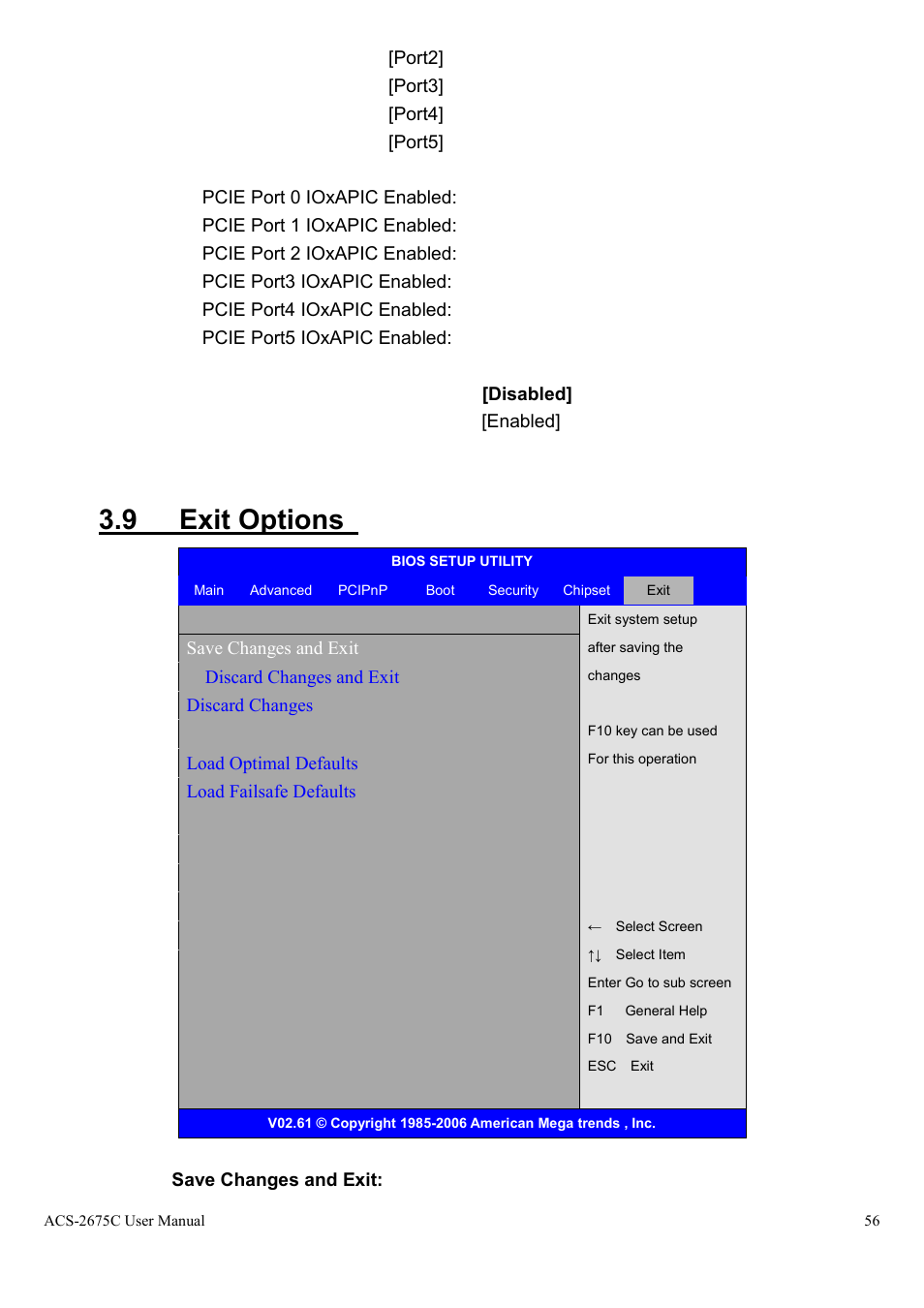 9 exit options | Aplex Technology ACS-2675C User Manual | Page 56 / 73