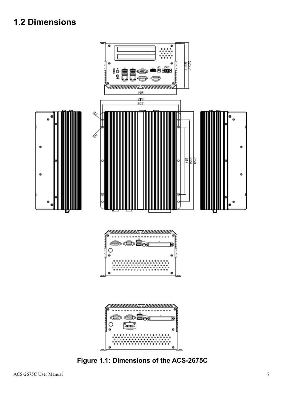 2 dimensions | Aplex Technology ACS-2675C User Manual | Page 7 / 73