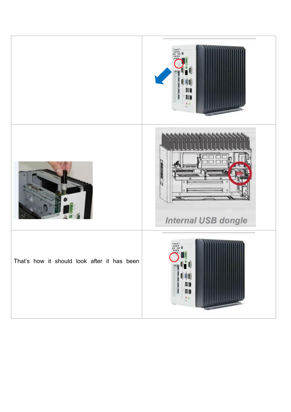 6 instructions for use of internal usb dongle | Aplex Technology ACS-2685 User Manual | Page 13 / 82