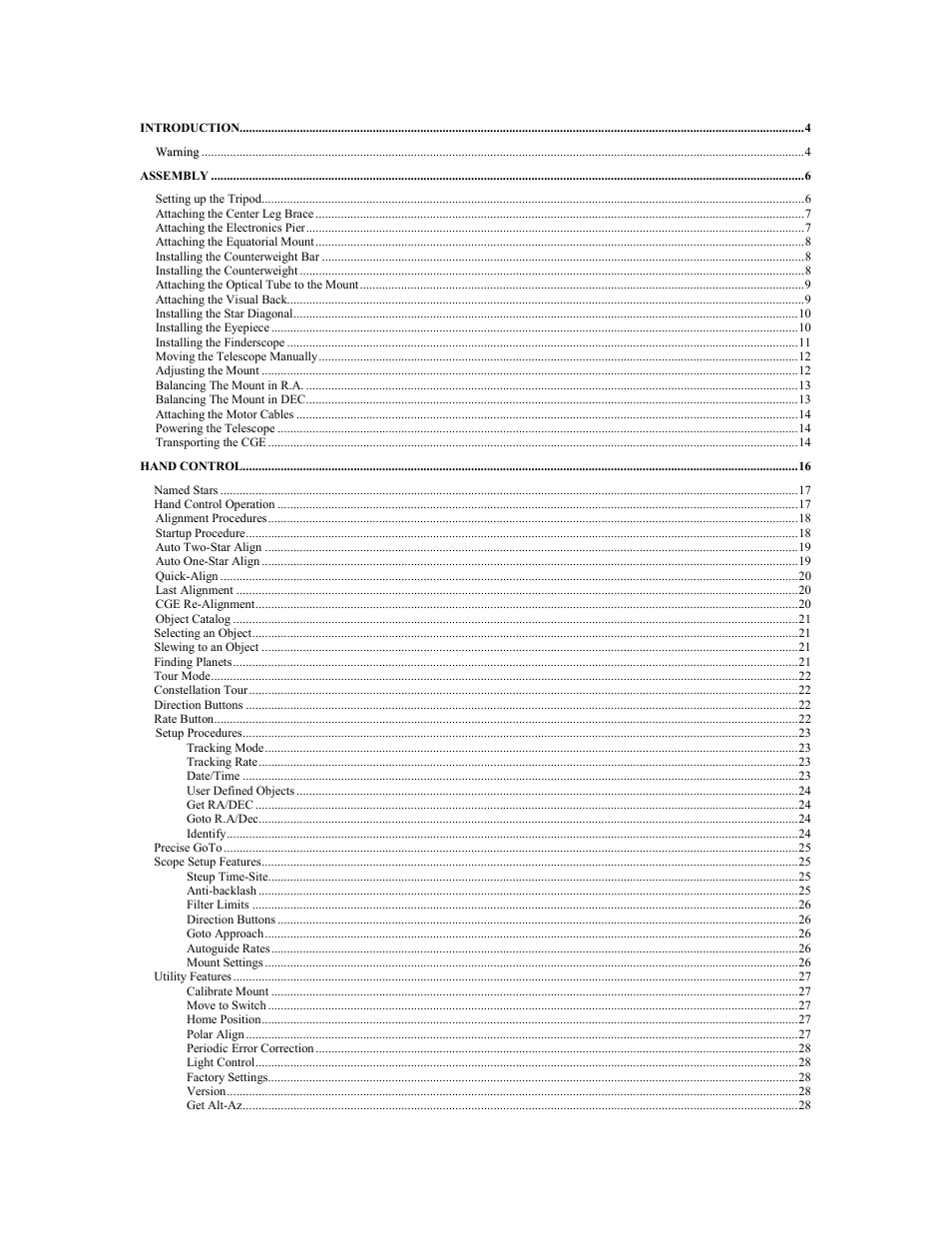 Celestron CGE1100 User Manual | Page 2 / 75