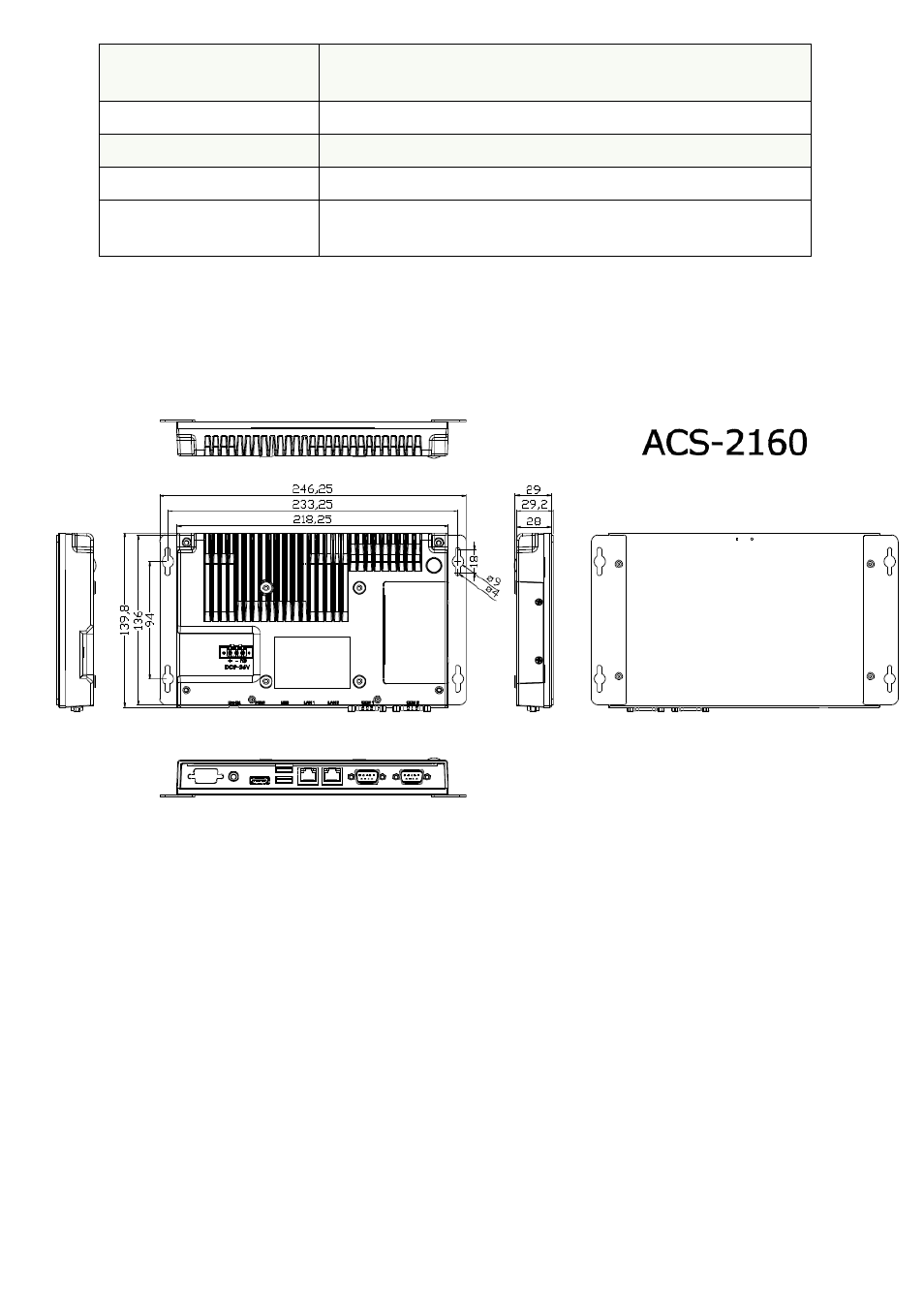 2 dimensions | Aplex Technology ACS-2160 User Manual | Page 7 / 56