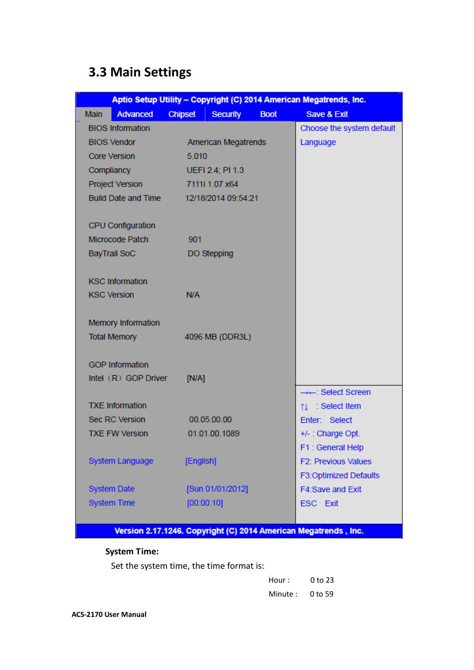 3 main settings……………………………………..…………….…………………4, 3 main settings | Aplex Technology ACS-2170 User Manual | Page 47 / 77