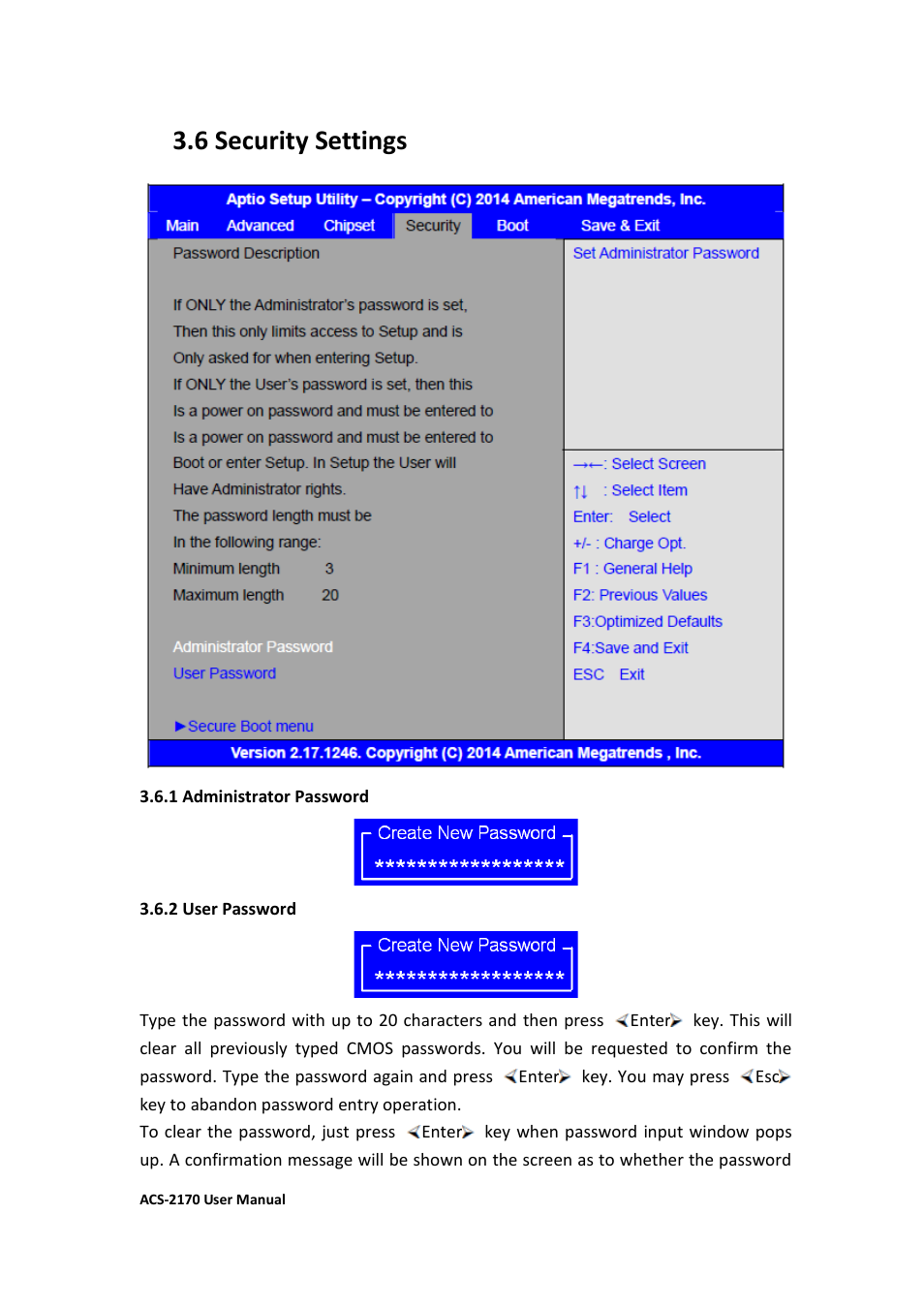 6 security settings | Aplex Technology ACS-2170 User Manual | Page 58 / 77