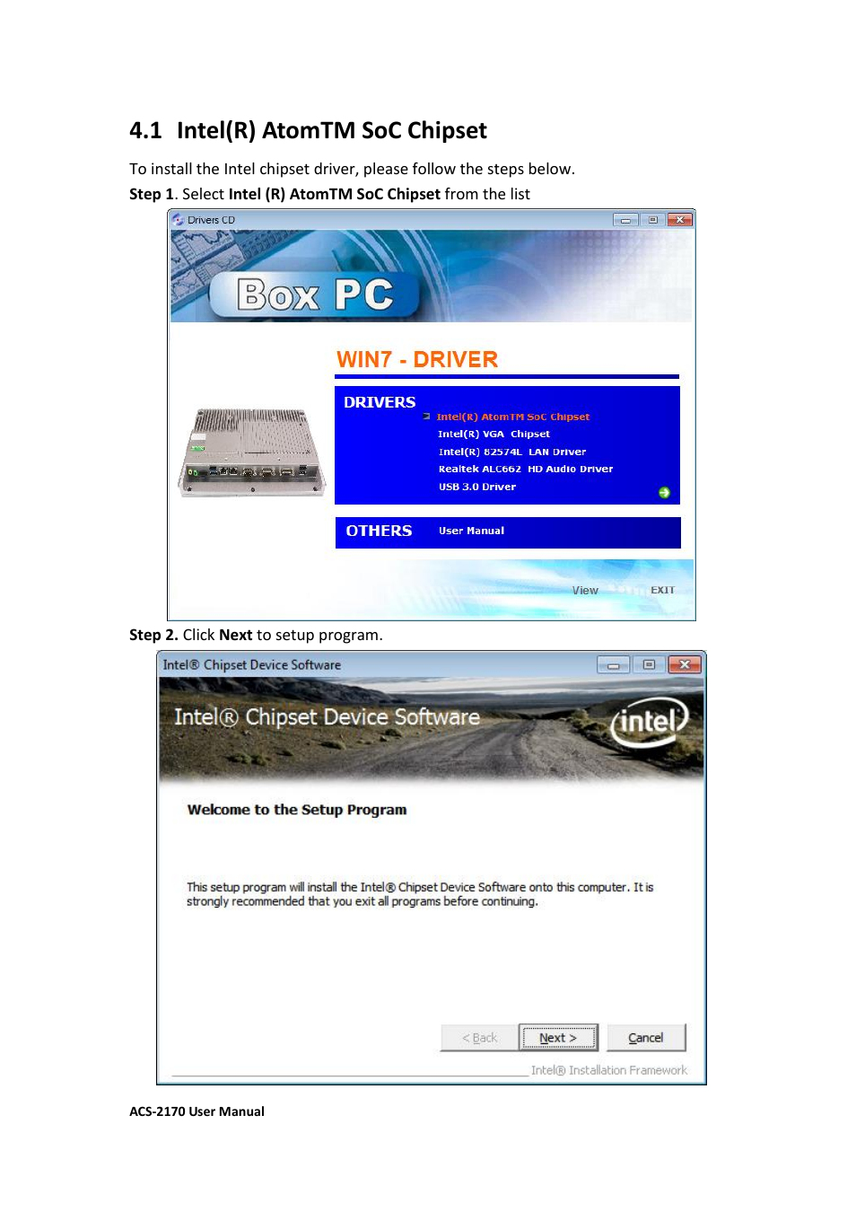 1 intel(r) atomtm soc chipset | Aplex Technology ACS-2170 User Manual | Page 63 / 77