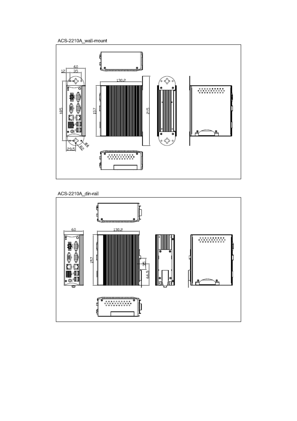 2 dimensions | Aplex Technology ACS-2210A User Manual | Page 6 / 72