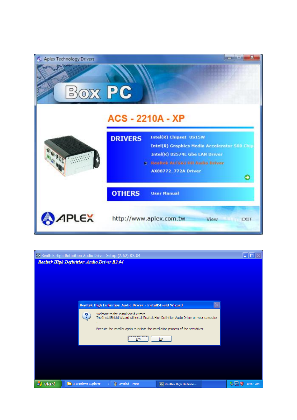 4 realtek hd audio driver installation | Aplex Technology ACS-2210A User Manual | Page 66 / 72