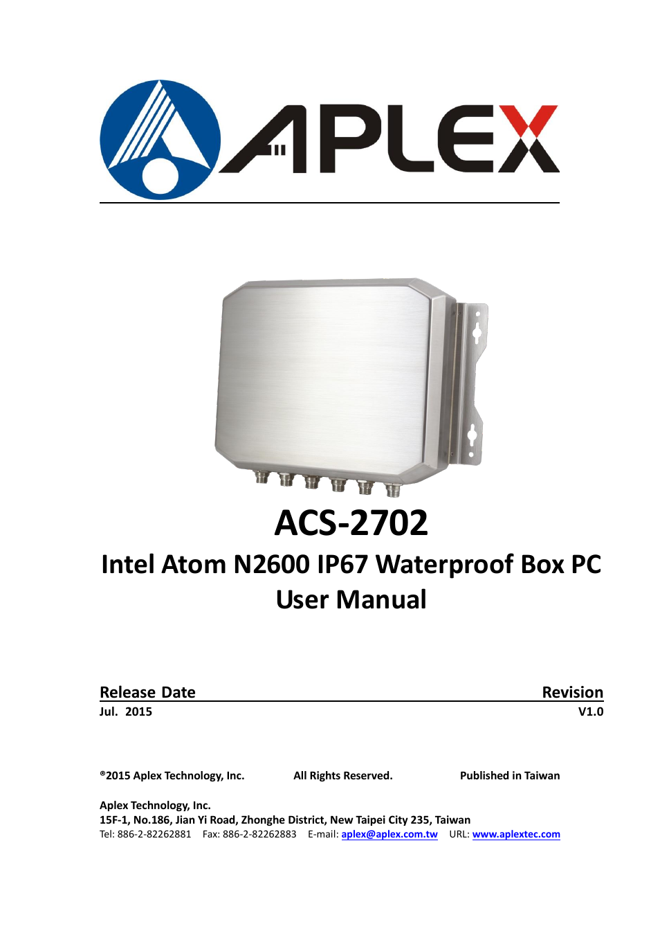 Aplex Technology ACS-2702 User Manual | 48 pages