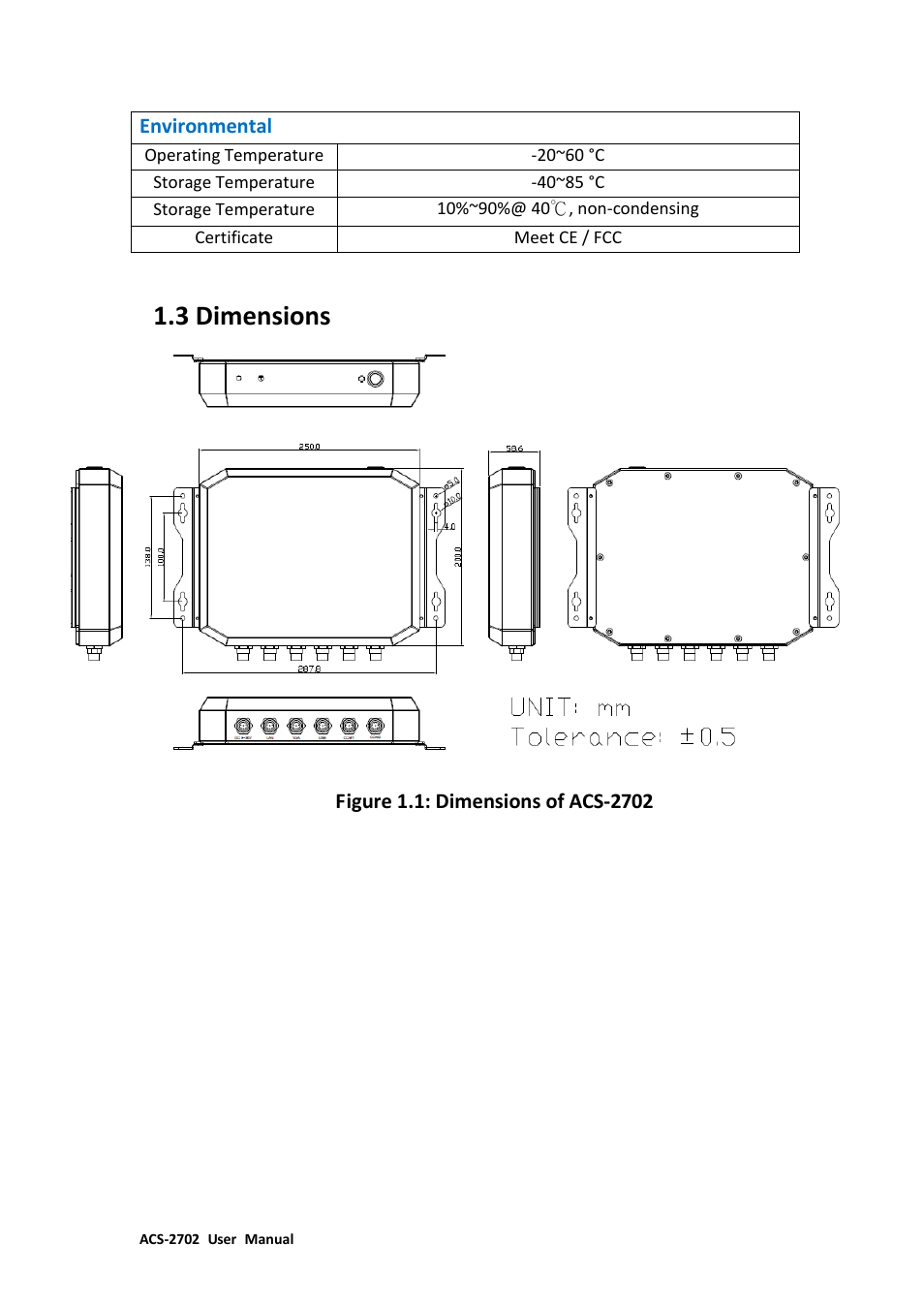 3 dimensions……………………………………………………………………………………….6, 3 dimensions | Aplex Technology ACS-2702 User Manual | Page 7 / 48