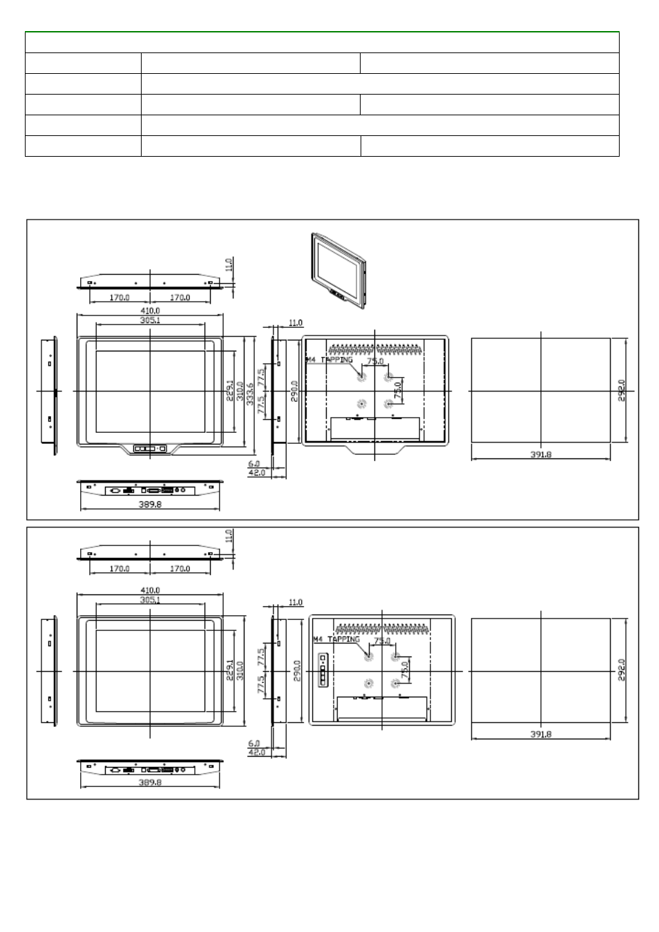 3 dimensions | Aplex Technology ADP-1158P User Manual | Page 6 / 29