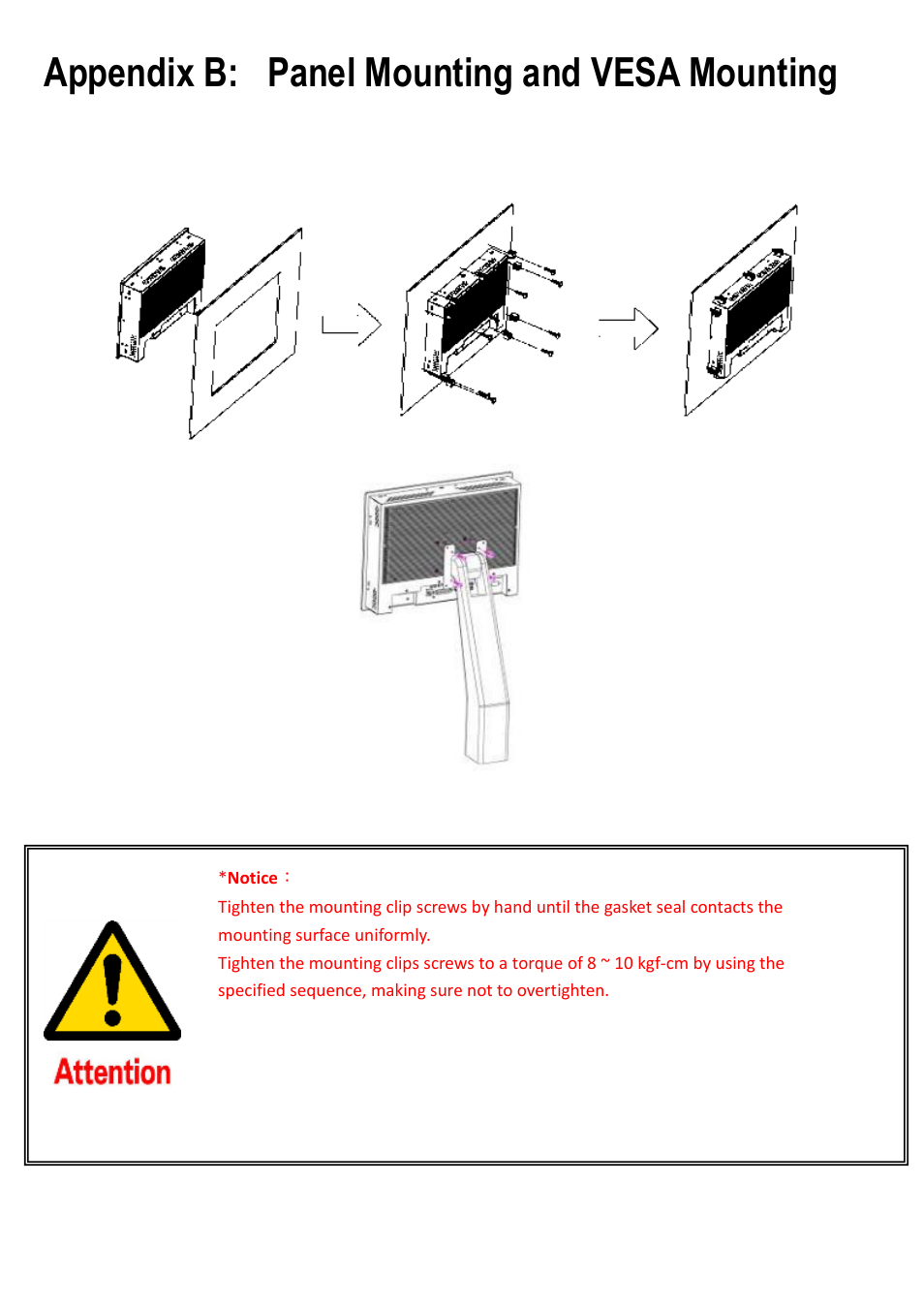 Appendix b: panel mounting and vesa mounting | Aplex Technology ARCDIS-107 User Manual | Page 41 / 41