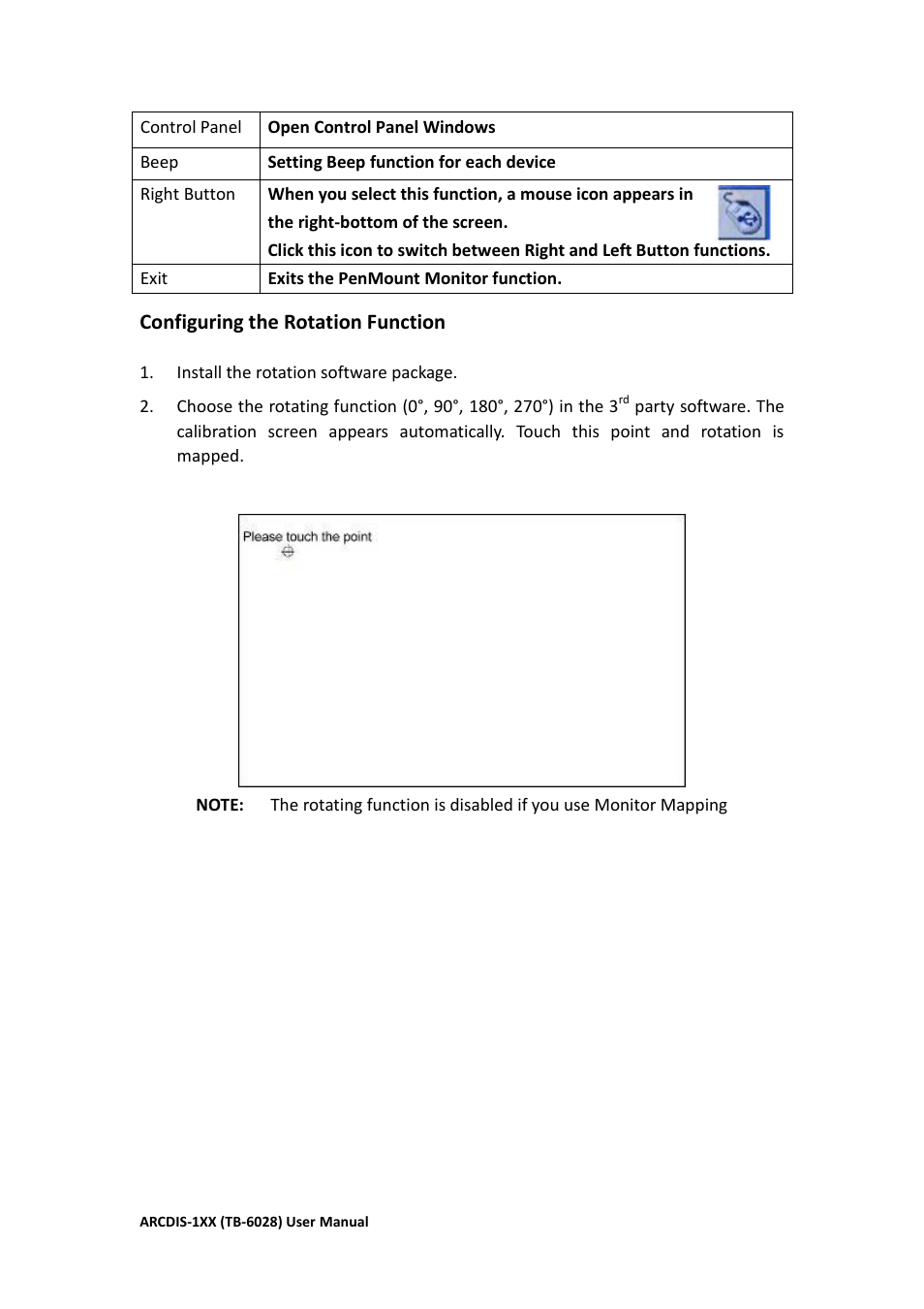Configuring the rotation function | Aplex Technology ARCDIS-108 User Manual | Page 38 / 54