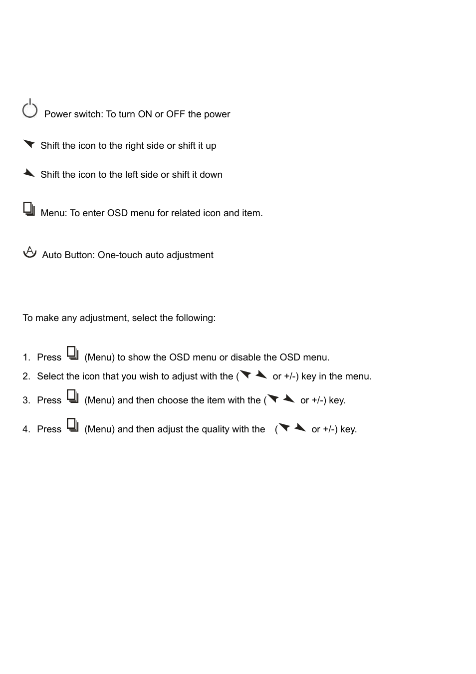 Chapter 2, 1 on screen display controls, 2 osd controls | Aplex Technology ADP-1156 User Manual | Page 12 / 16