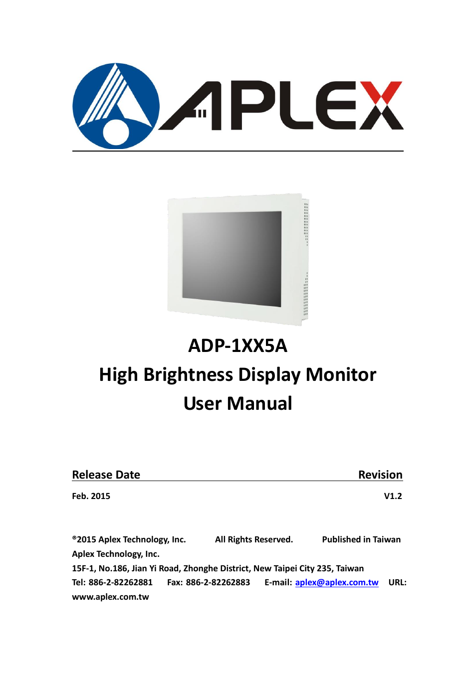 Aplex Technology ADP-1125A User Manual | 39 pages