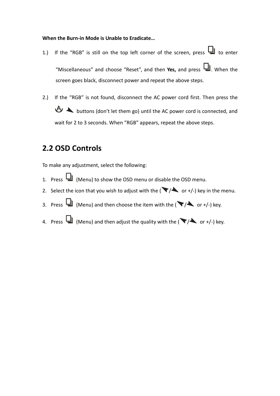 2 osd controls | Aplex Technology ADP-1125A User Manual | Page 12 / 39