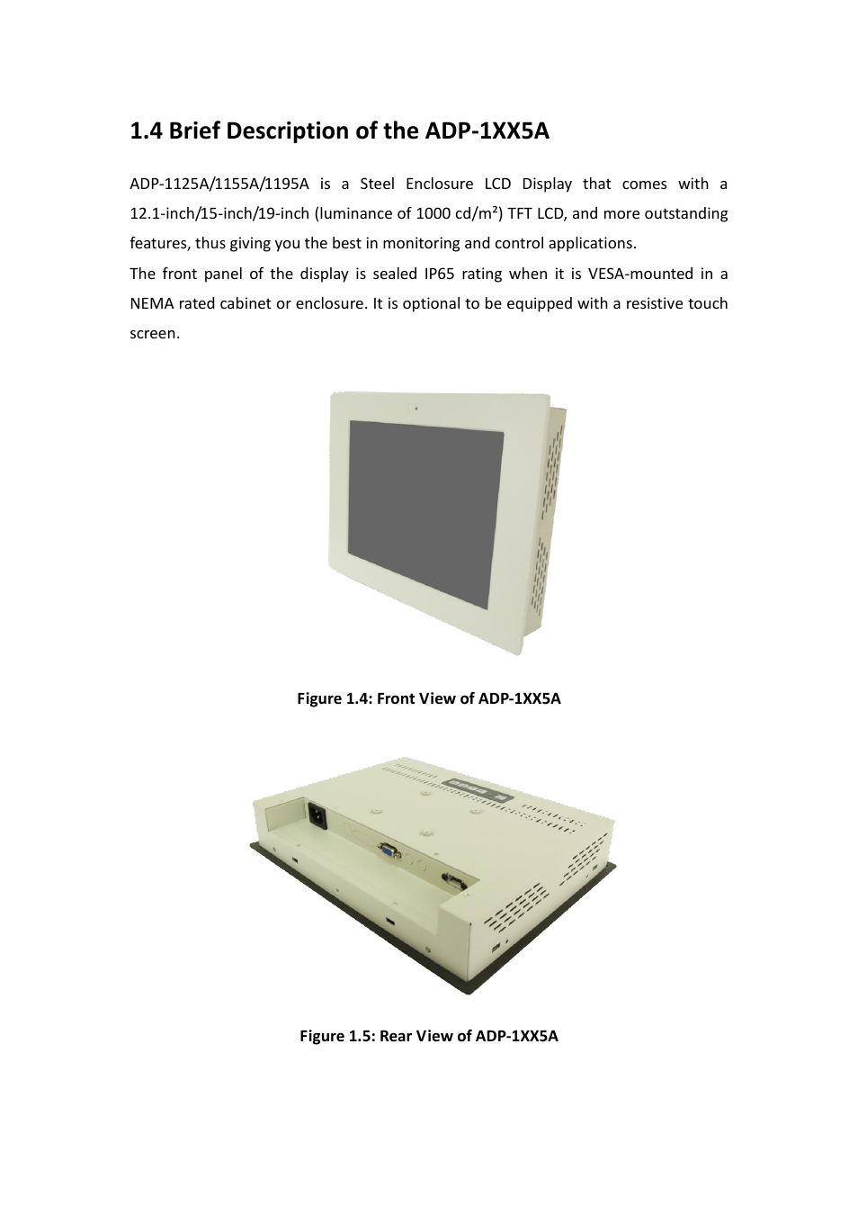 4 brief description of adp-1xx5a, 4 brief description of the adp-1xx5a | Aplex Technology ADP-1125A User Manual | Page 9 / 39