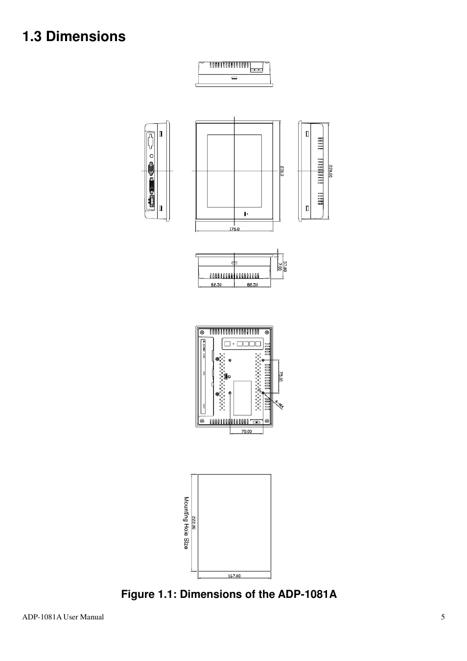3 dimensions | Aplex Technology ADP-1081A User Manual | Page 5 / 12