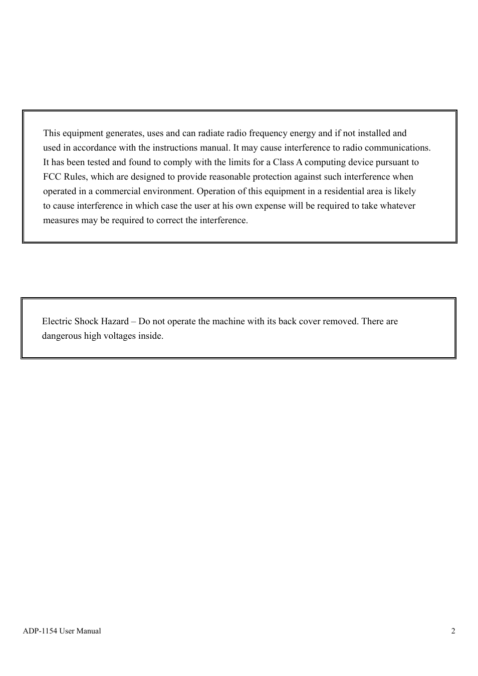 Warning, Disclaimer | Aplex Technology ADP-1154 User Manual | Page 2 / 44