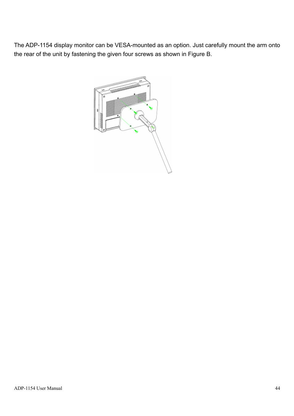Vesa 75 mounting (optional) | Aplex Technology ADP-1154 User Manual | Page 44 / 44