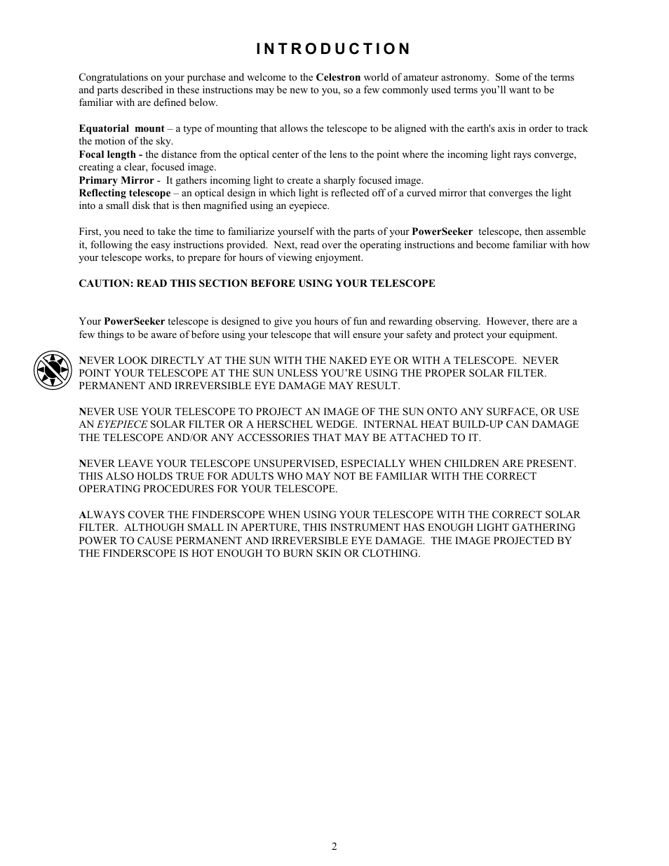 Celestron 114 User Manual | Page 2 / 10
