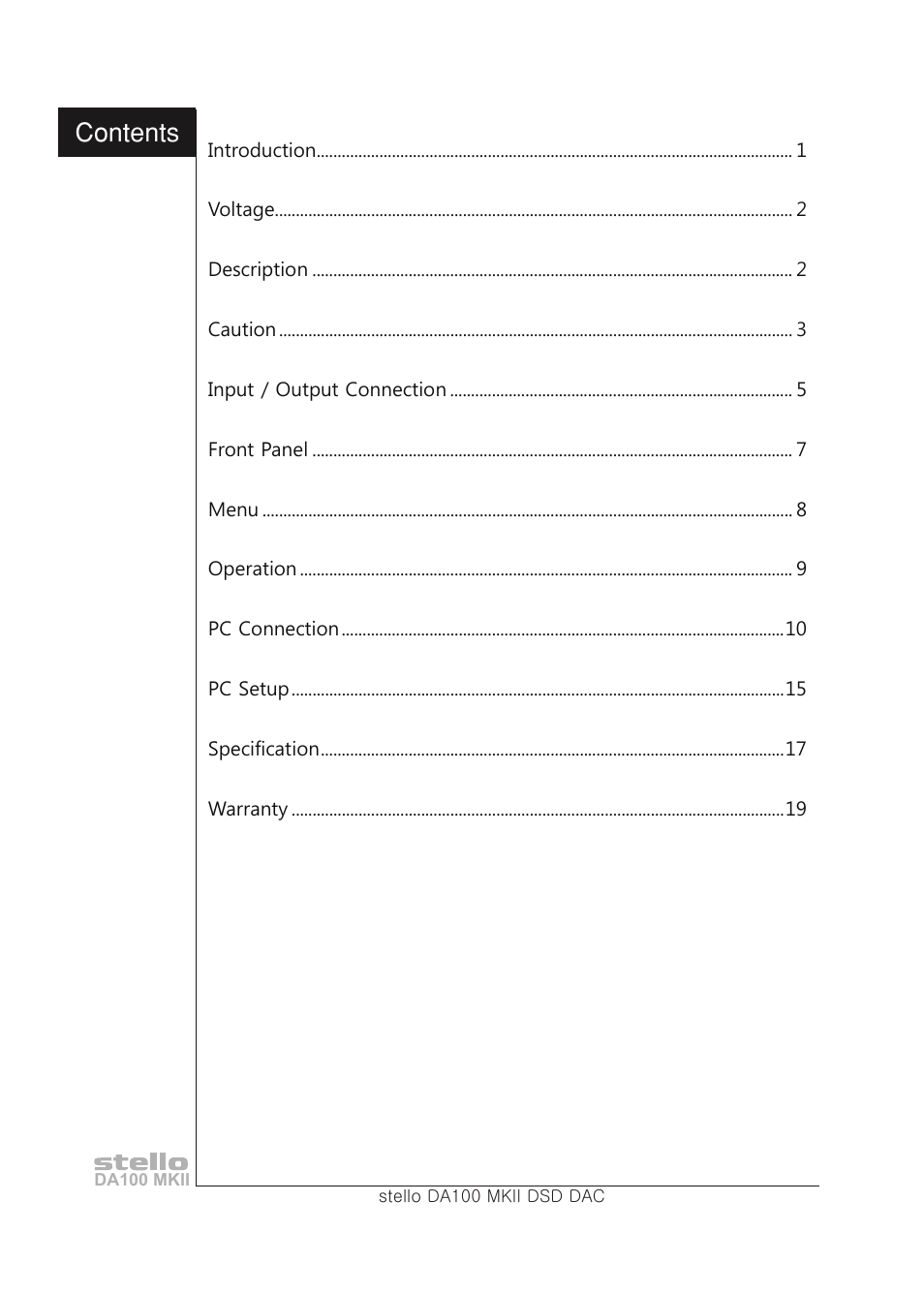 April Music Stello DA100 MKII User Manual | Page 2 / 21