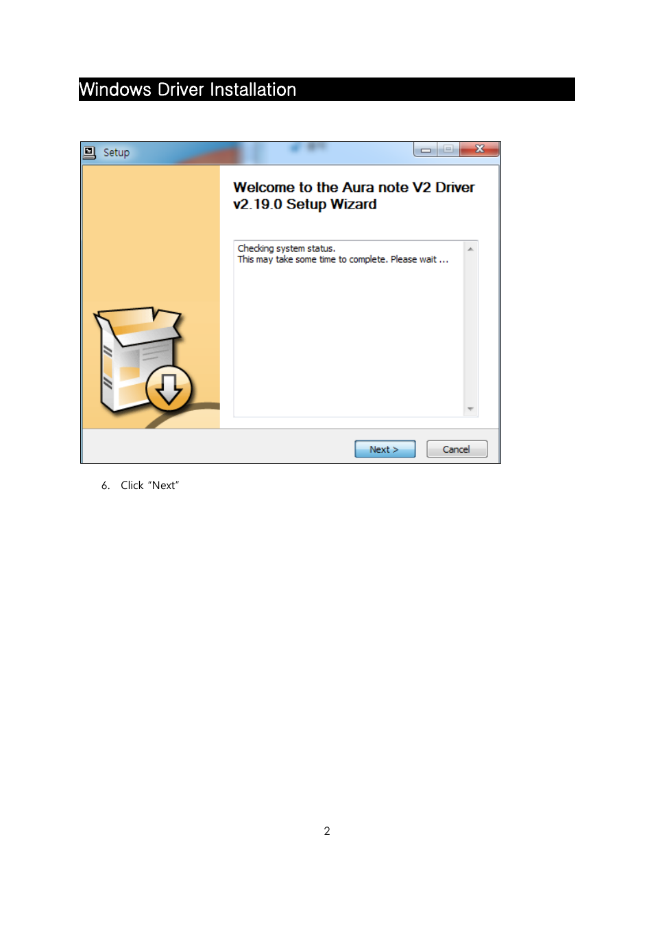 Windows driver installation | April Music Aura note V2 USB2.0 Driver for Windows OS User Manual | Page 3 / 9
