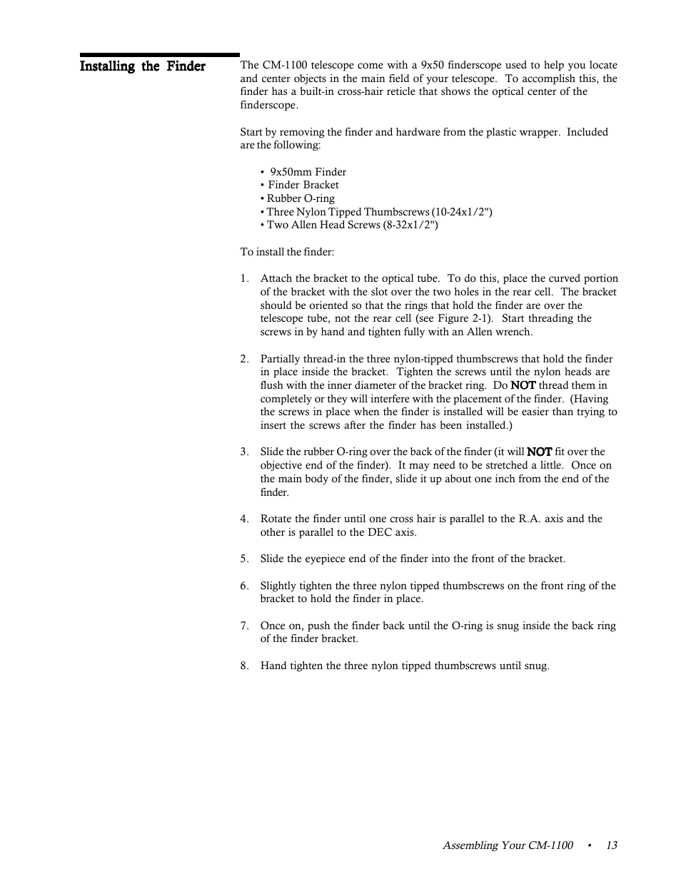Installing the finderscope | Celestron 11065 User Manual | Page 17 / 80